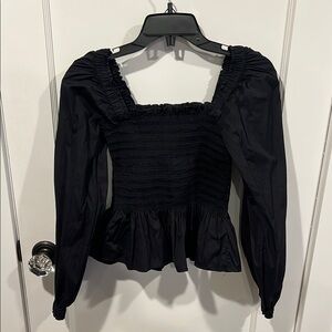 Elegant Black Ruched Women's Top Molly Goddard